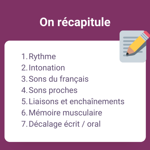Carrousel-7 clés pour une prononciation claire en français - Récapitulatif